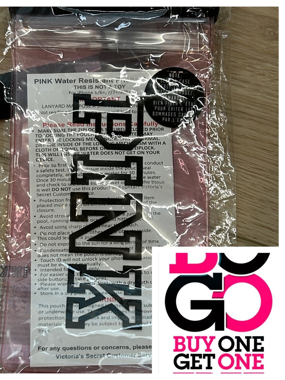 PINK Water Resistant Phone Pouch NWT